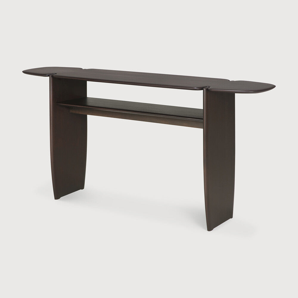 Pi Console | Varnished Mahogany | Dark Brown | 2 Legs | 63" X 16"