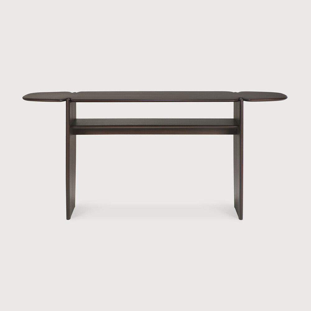 Pi Console | Varnished Mahogany | Dark Brown | 2 Legs | 63" X 16"