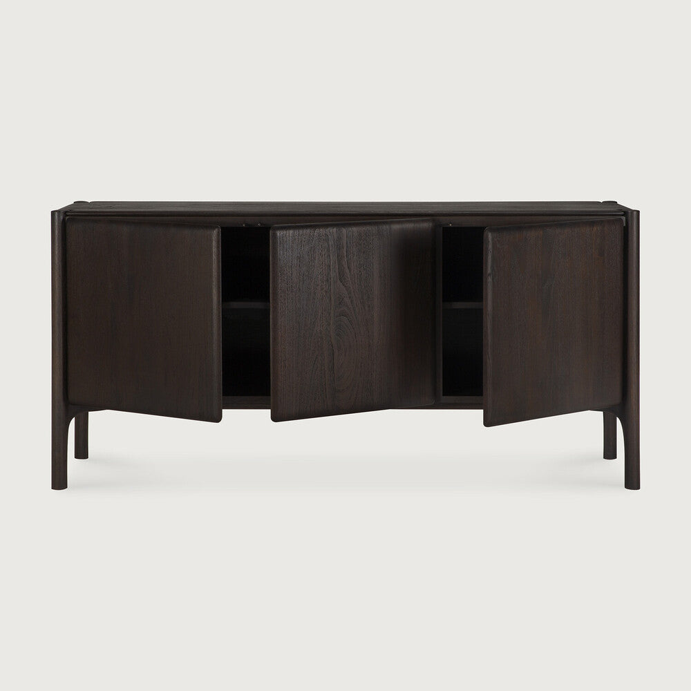 Pi Sideboard | Varnished Teak | Dark Brown | 3 Doors