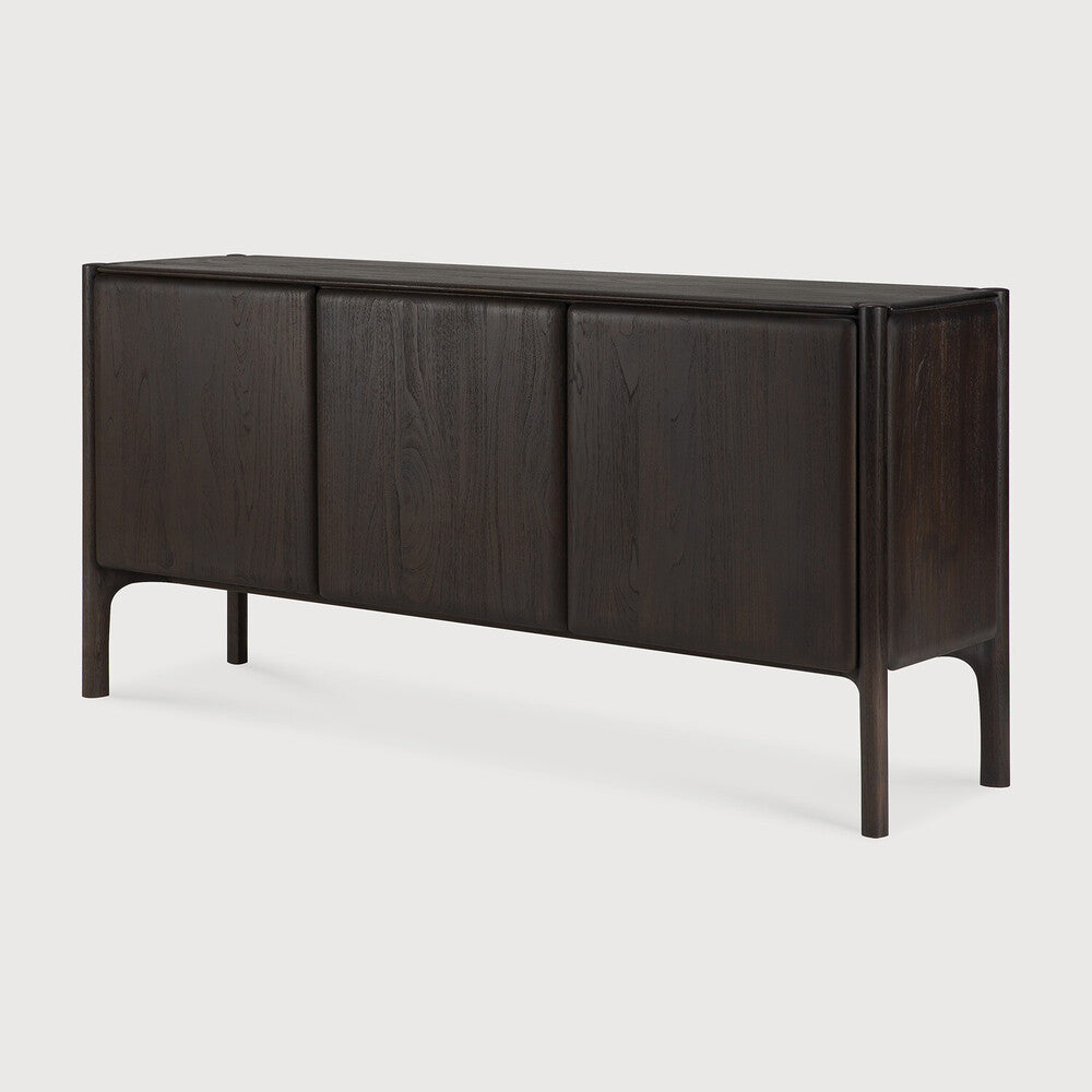 Pi Sideboard | Varnished Teak | Dark Brown | 3 Doors