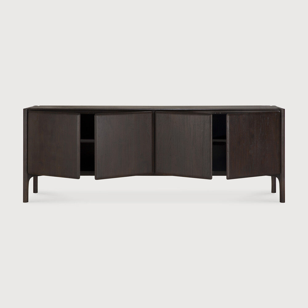 Pi Sideboard | Varnished Teak | Dark Brown | 4 Doors