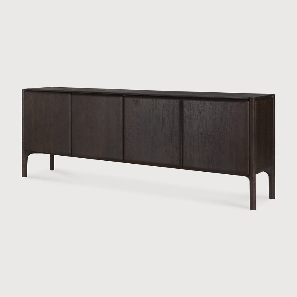 Pi Sideboard | Varnished Teak | Dark Brown | 4 Doors