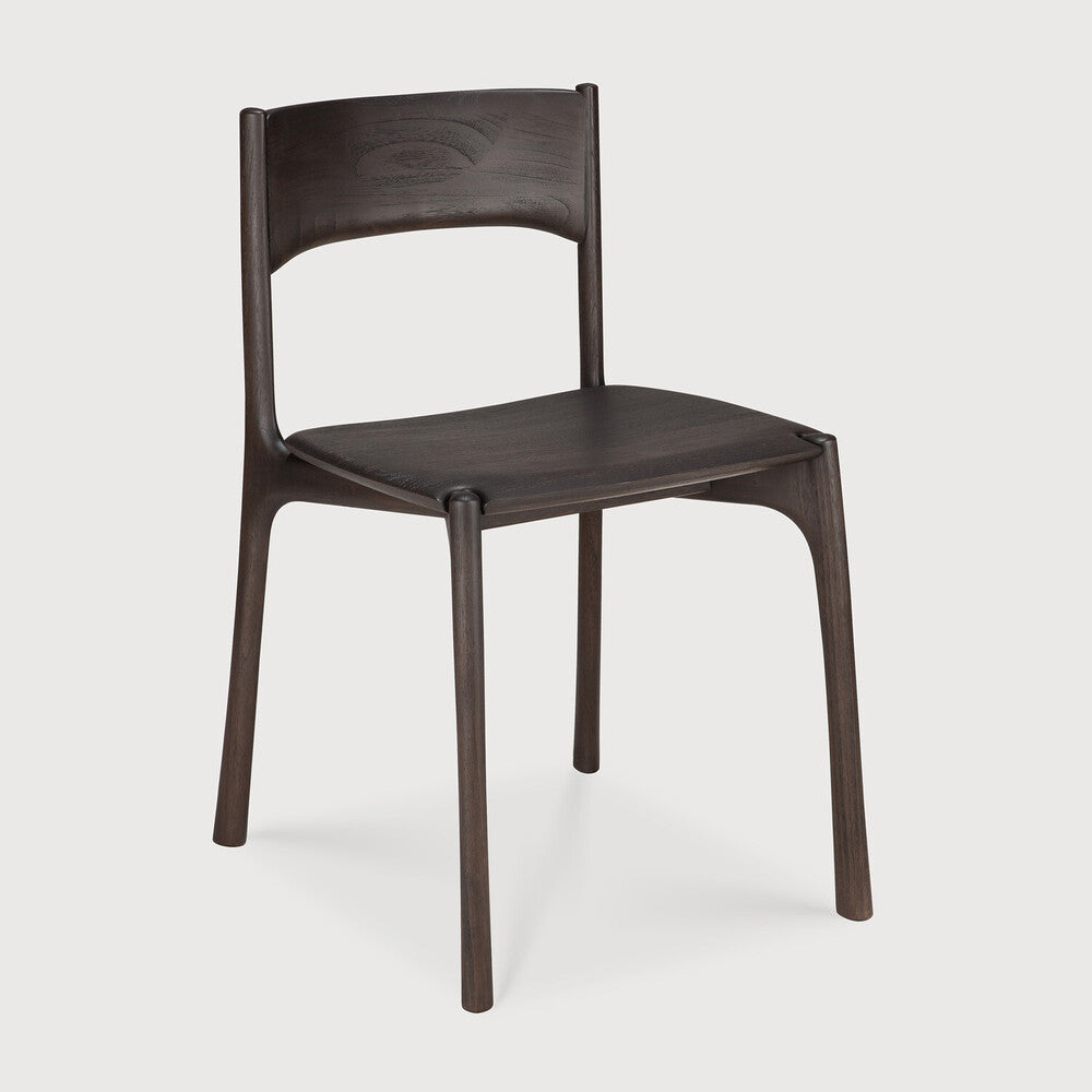 Pi Dining Chair | Varnished Teak | Dark Brown