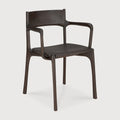 Pi Dining Chair | Varnished Teak | Dark Brown | With Arms