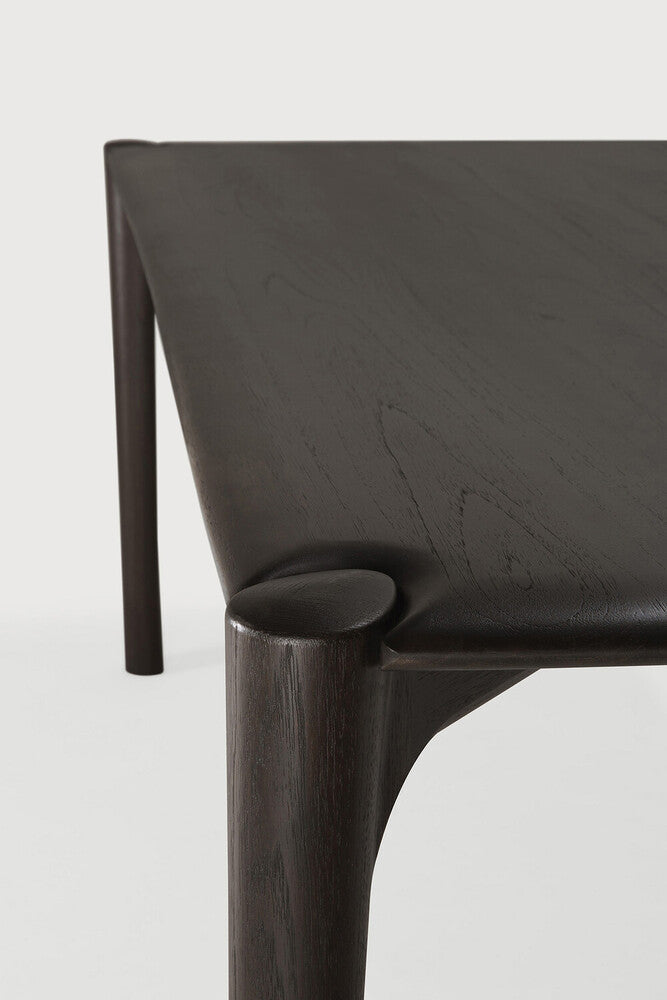 Pi Dining Table | Varnished Teak | Dark Brown | Rectangular | 63" X 31"