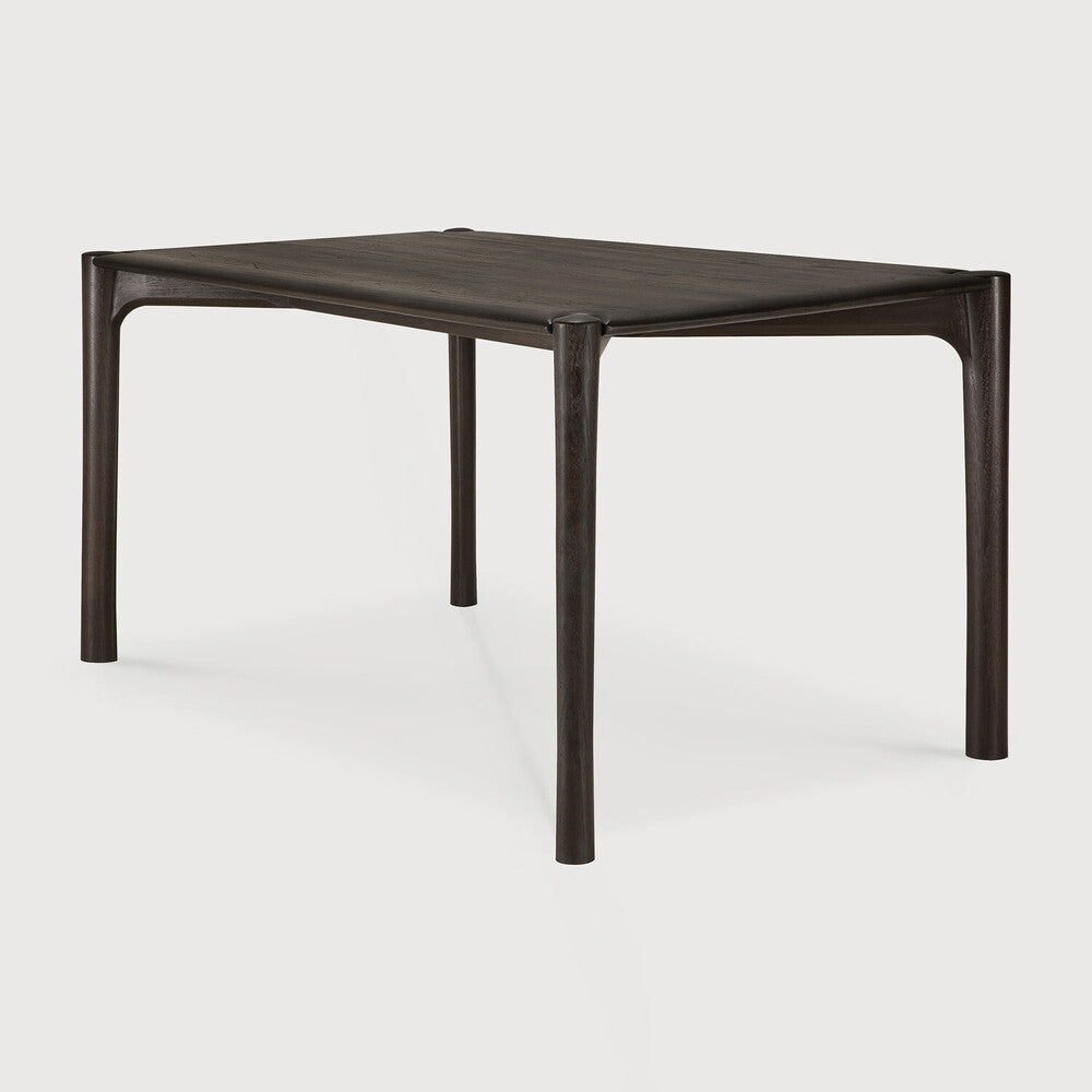 Pi Dining Table | Varnished Teak | Dark Brown | Rectangular | 55" X 31"