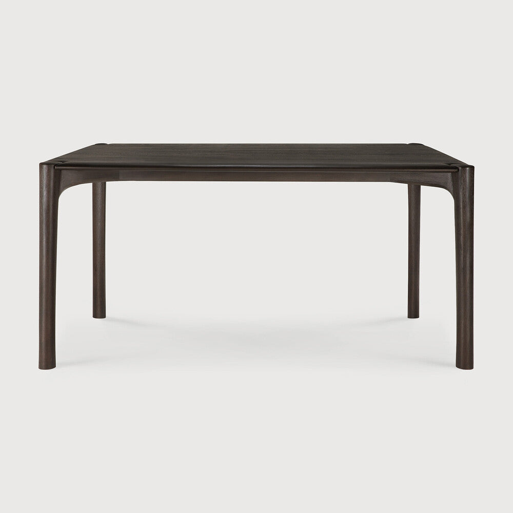 Pi Dining Table | Varnished Teak | Dark Brown | Rectangular | 63" X 31"