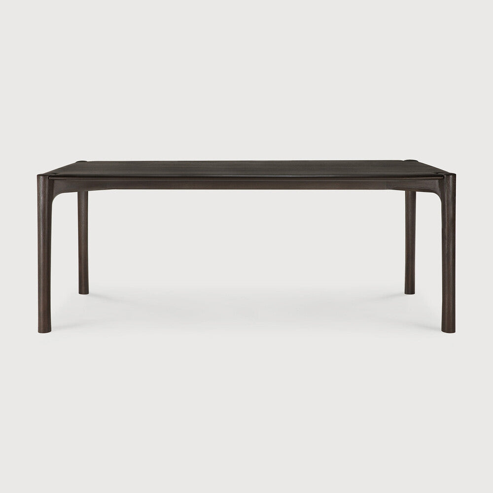 Pi Dining Table | Varnished Teak | Dark Brown | Rectangular | 79" X 37"
