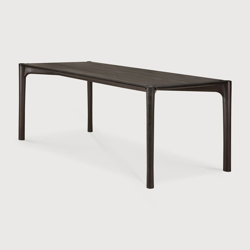 Pi Dining Table | Varnished Teak | Dark Brown | Rectangular | 79" X 37"
