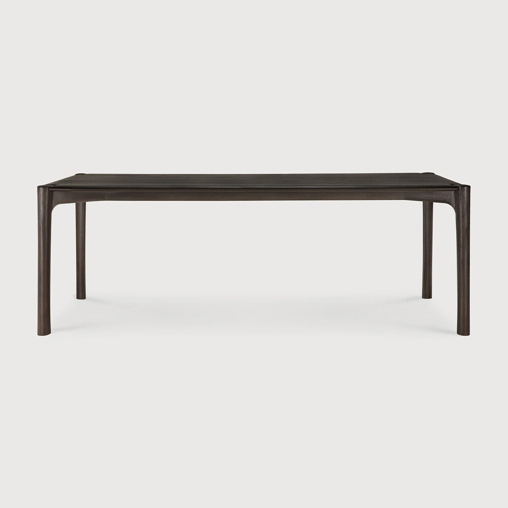 Pi Dining Table | Varnished Teak | Dark Brown | Rectangular | 87" X 37"
