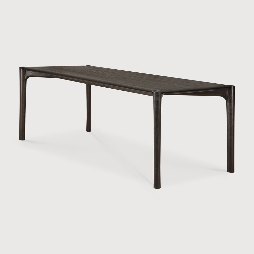 Pi Dining Table | Varnished Teak | Dark Brown | Rectangular | 87" X 37"