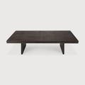 Grooves Coffee Table | Varnished Teak | Off Black | Rectangular | 55" X 43"