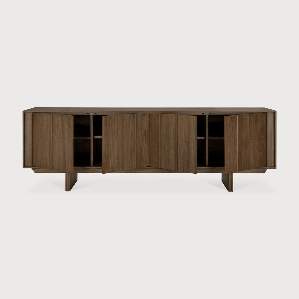 Pillar Sideboard | Varnished Teak | Wild Brown | 4 Doors