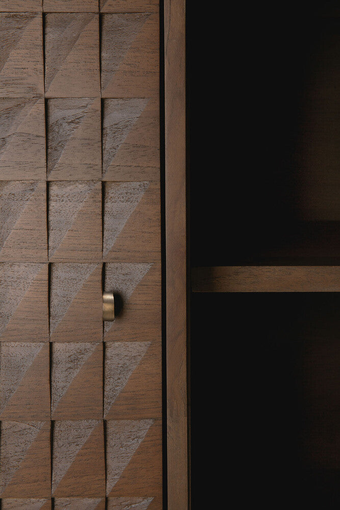 Sono Sideboard | Varnished Teak | Light Brown | 2 Doors | 3 Drawers