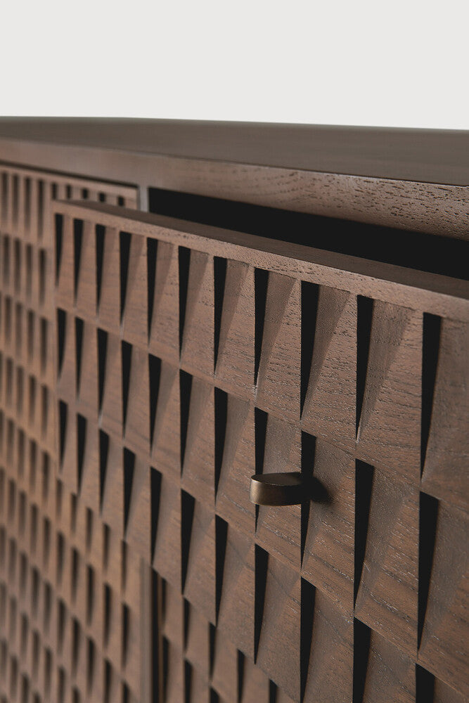 Sono Sideboard | Varnished Teak | Light Brown | 2 Doors | 3 Drawers