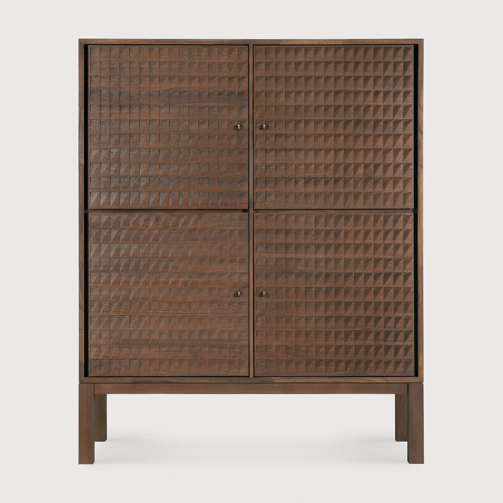 Sono Cupboard | Varnished Teak | Light Brown | 4 Doors