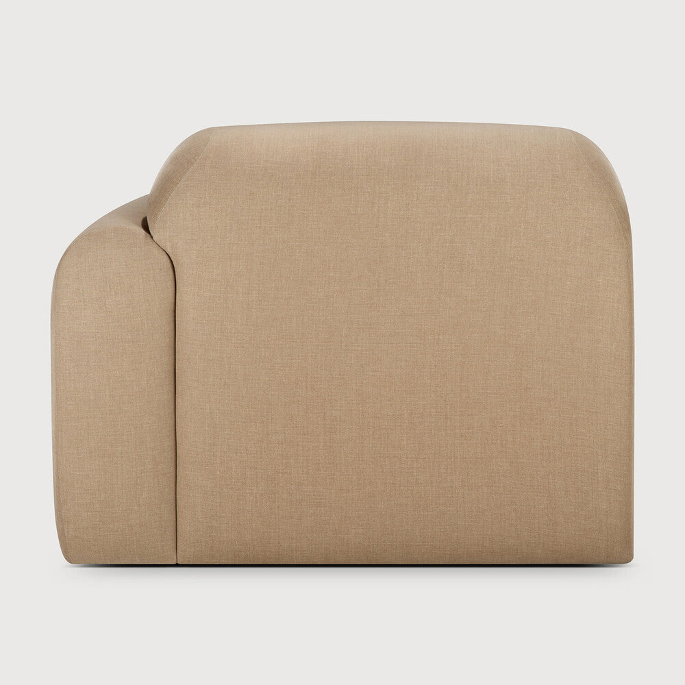 Bulky Modular Sofa | Light Sepia Fabric | End Seater With L Arm