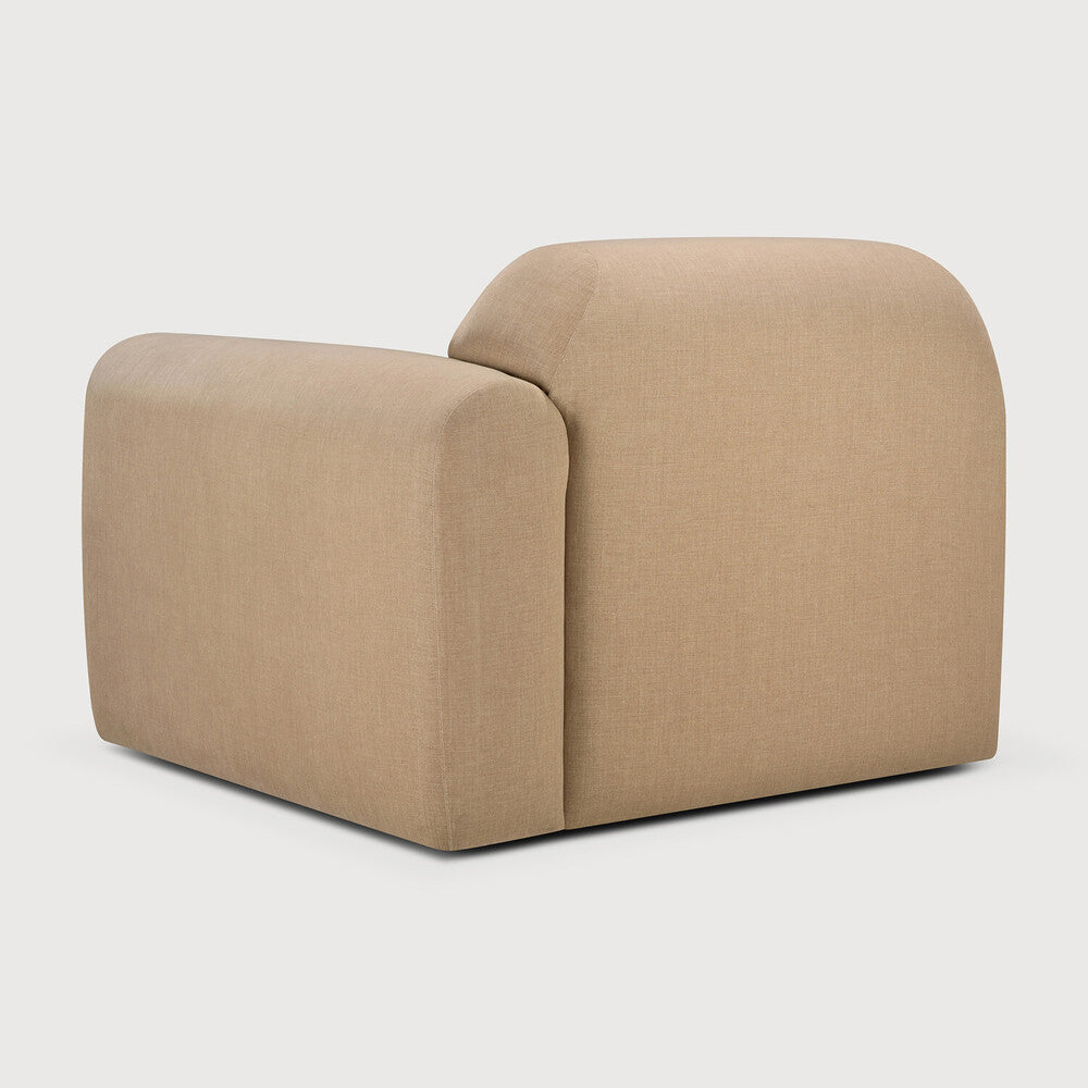 Bulky Modular Sofa | Light Sepia Fabric | End Seater With L Arm