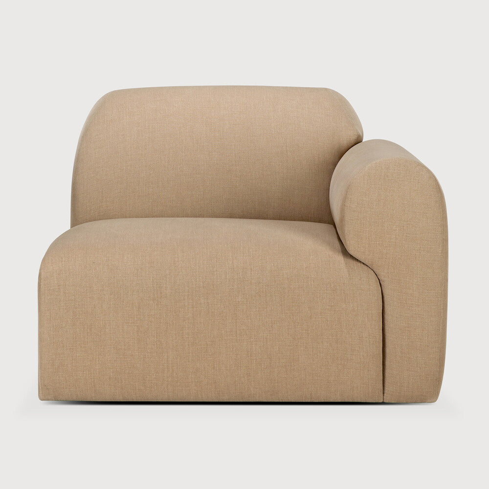 Bulky Modular Sofa | Light Sepia Fabric | End Seater With L Arm
