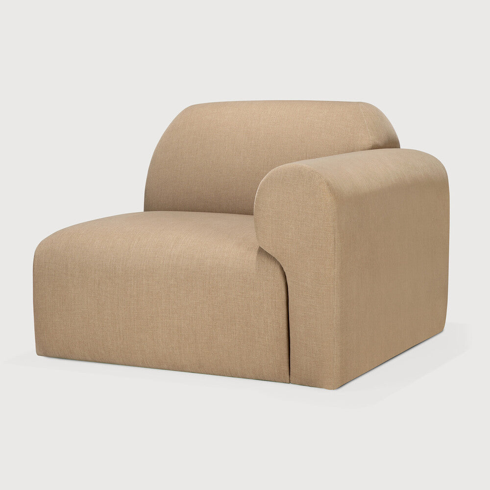 Bulky Modular Sofa | Light Sepia Fabric | End Seater With L Arm