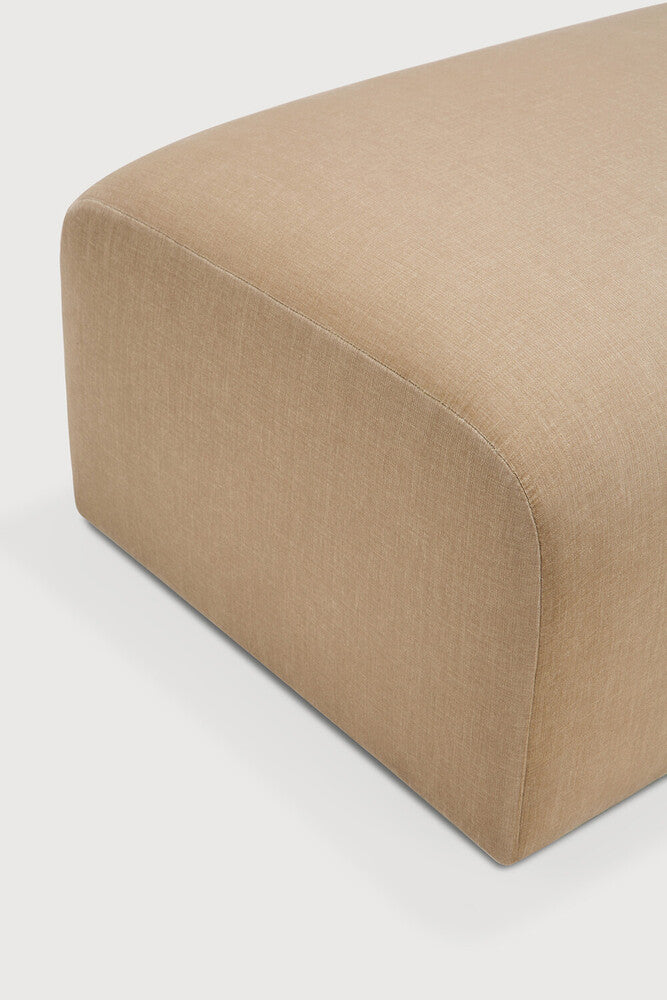 Bulky Footstool | Light Sepia Fabric