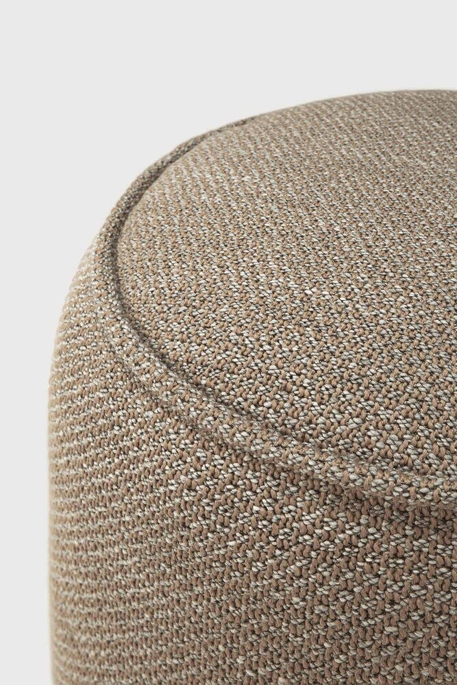 Donut Outdoor Pouf | Mocha Check Fabric