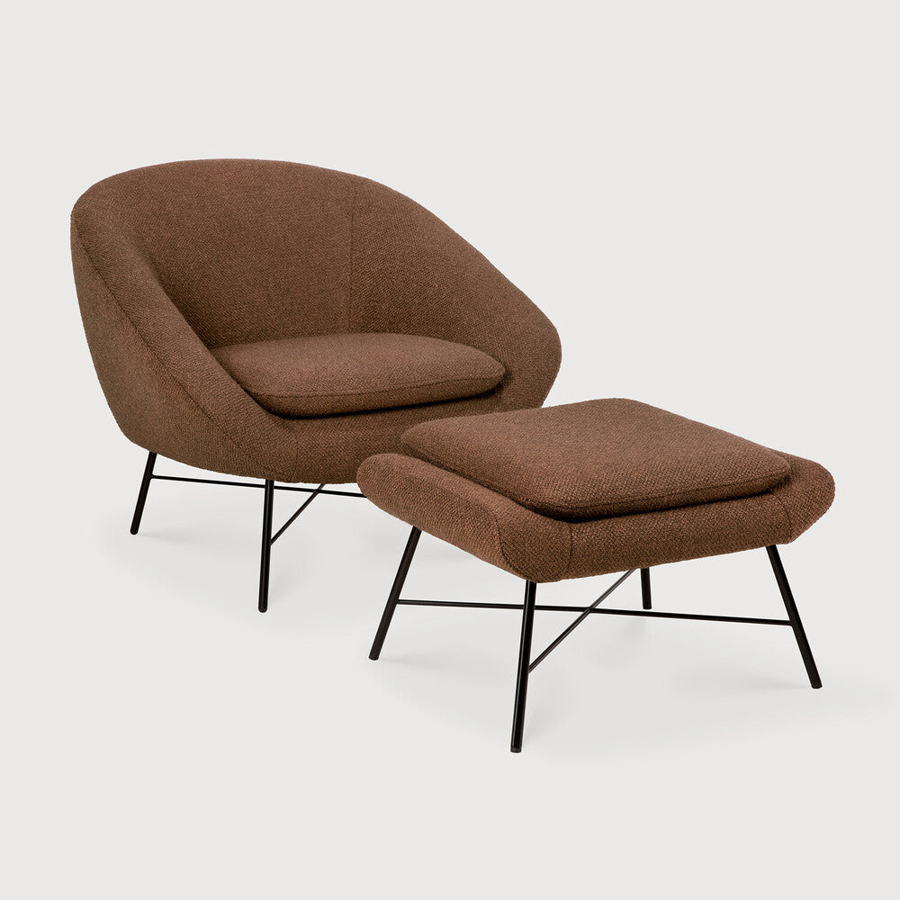 Barrow Footstool | Copper Fabric