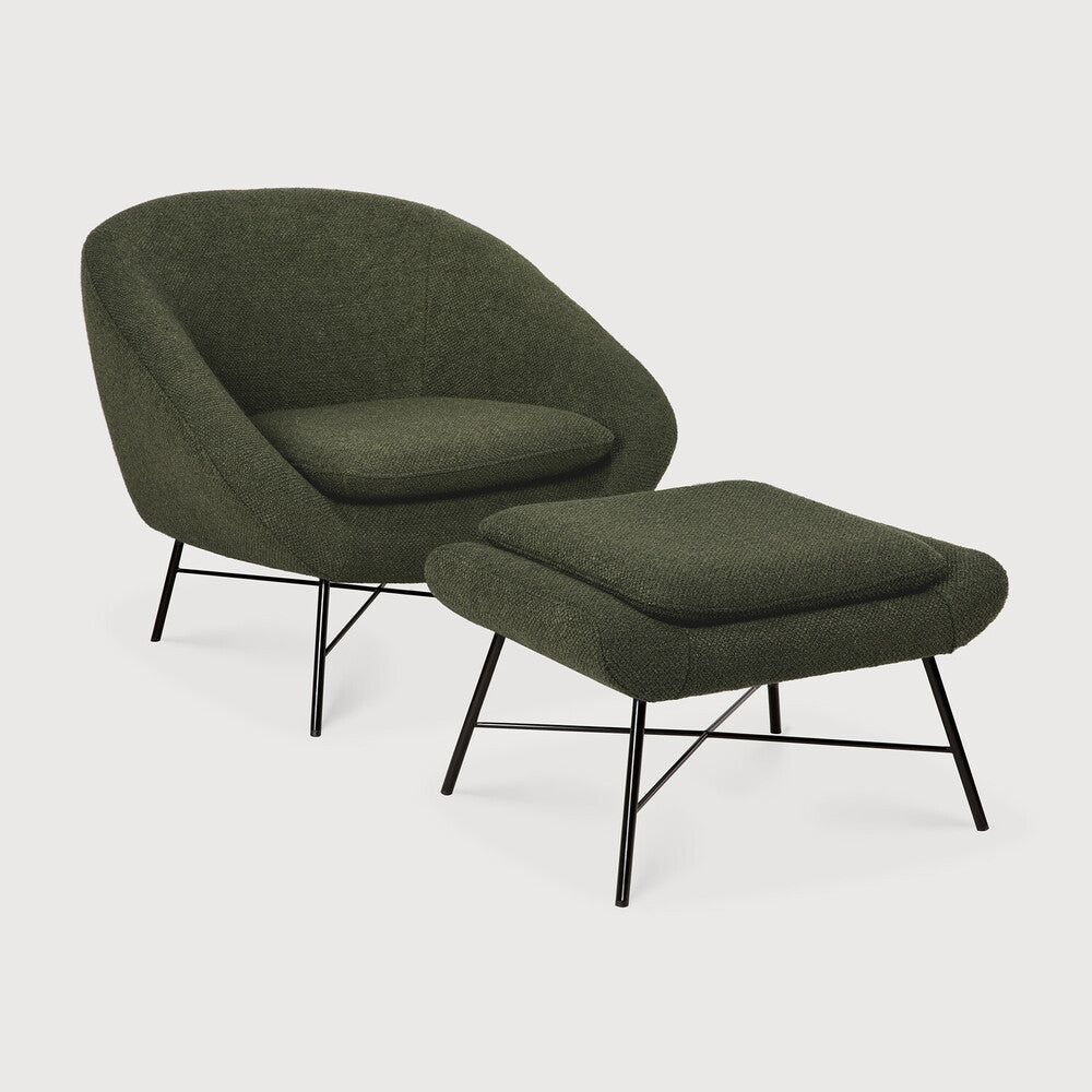 Barrow Footstool | Pine Green Fabric
