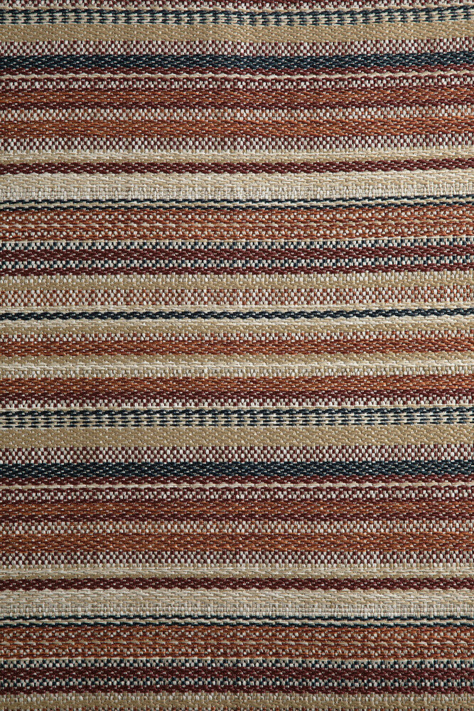 Zahara Outdoor Pouf | Terra Stripe Fabric