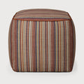 Zahara Outdoor Pouf | Terra Stripe Fabric