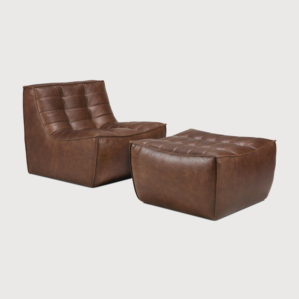 N701 Footstool | Chestnut Leather
