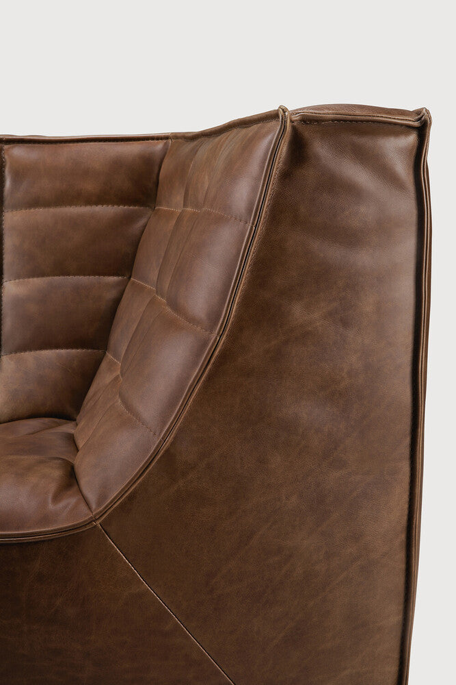N701 Modular Sofa | Chestnut Leather | 90° Square Corner