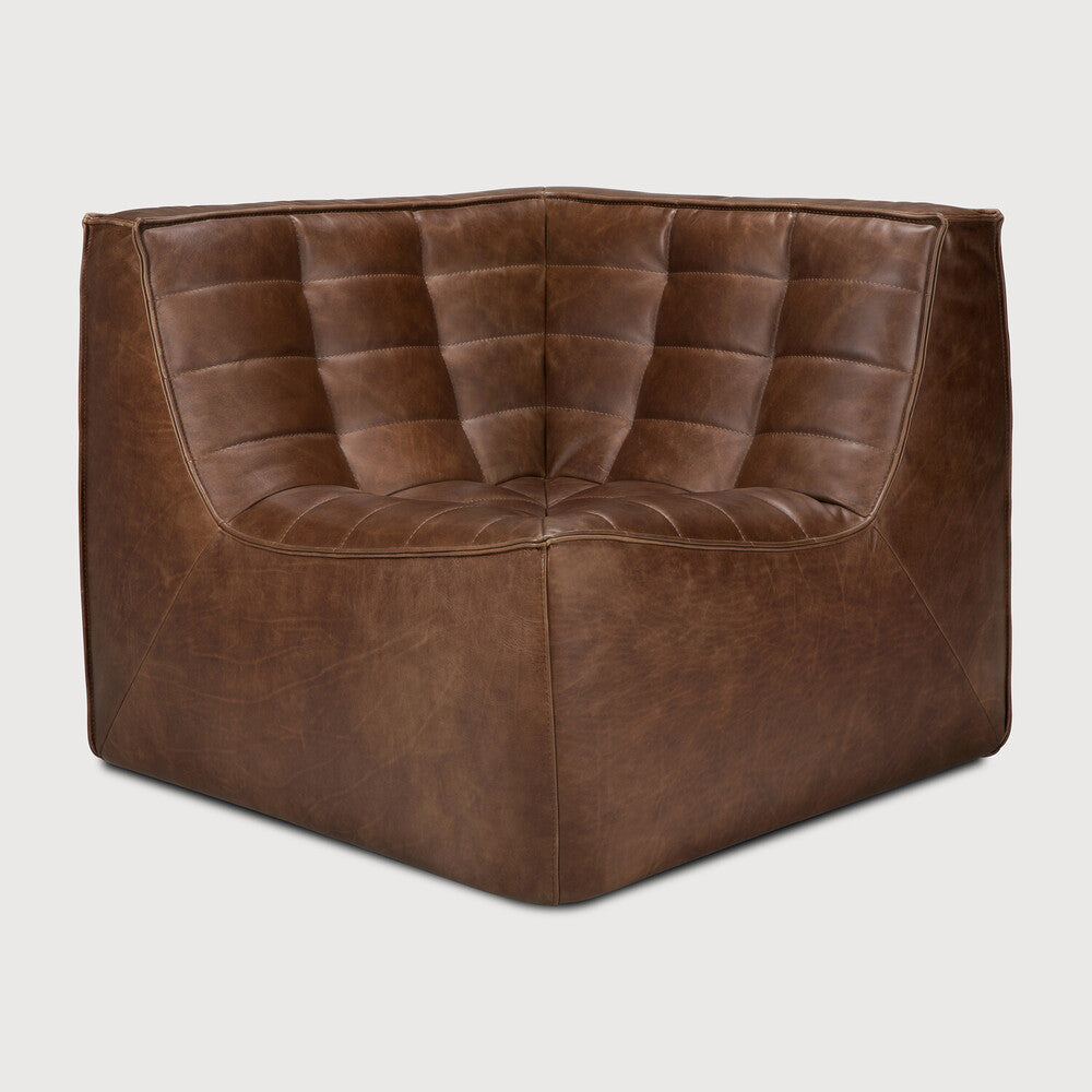 N701 Modular Sofa | Chestnut Leather | 90° Square Corner