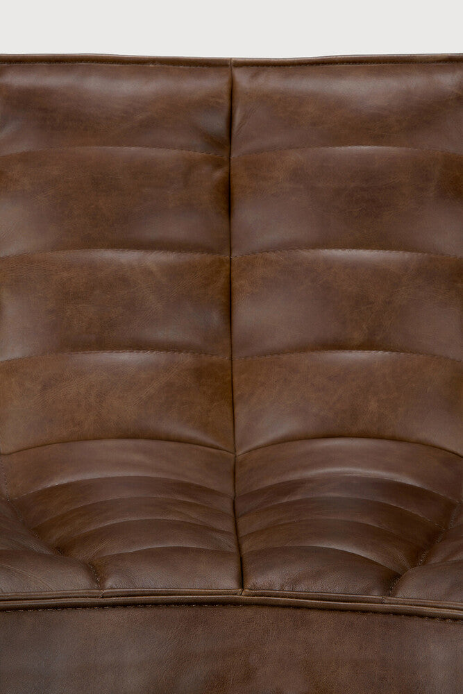 N701 Modular Sofa | Chestnut Leather | 90° Round Corner