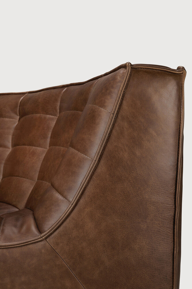 N701 Modular Sofa | Chestnut Leather | 90° Round Corner