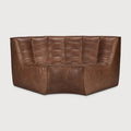 N701 Modular Sofa | Chestnut Leather | 90° Round Corner