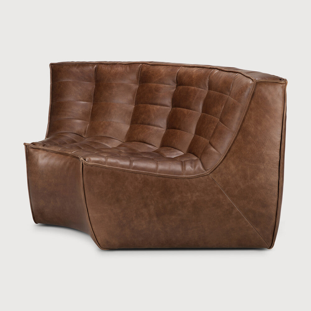 N701 Modular Sofa | Chestnut Leather | 90° Round Corner