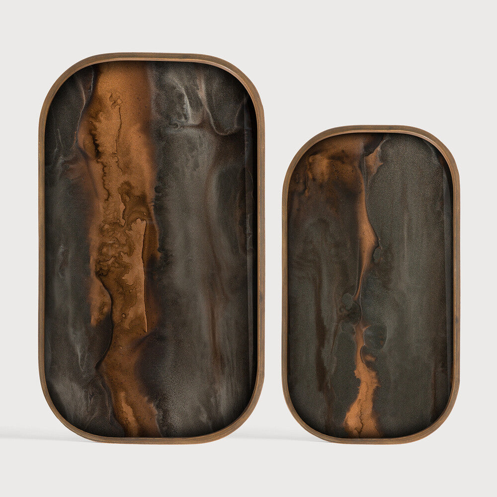 Organic Valet Tray | Glass | Bronze | Rectangular | Xl