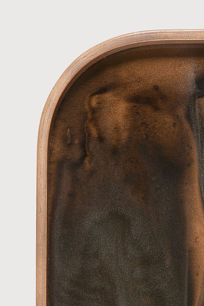 Organic Valet Tray | Glass | Bronze | Rectangular | Xl
