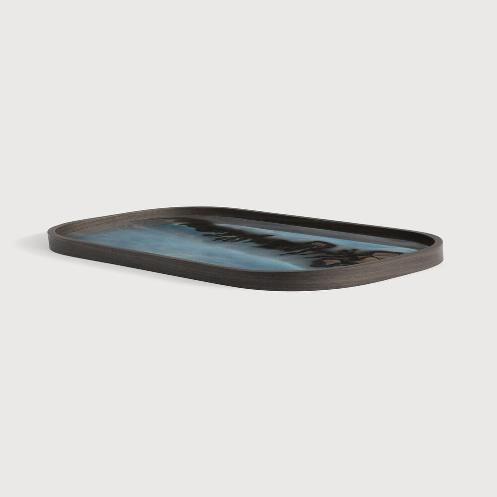 Organic Valet Tray | Glass | Gold | Rectangular | Xl