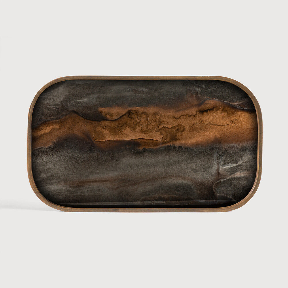 Organic Valet Tray | Glass | Bronze | Rectangular | Xl