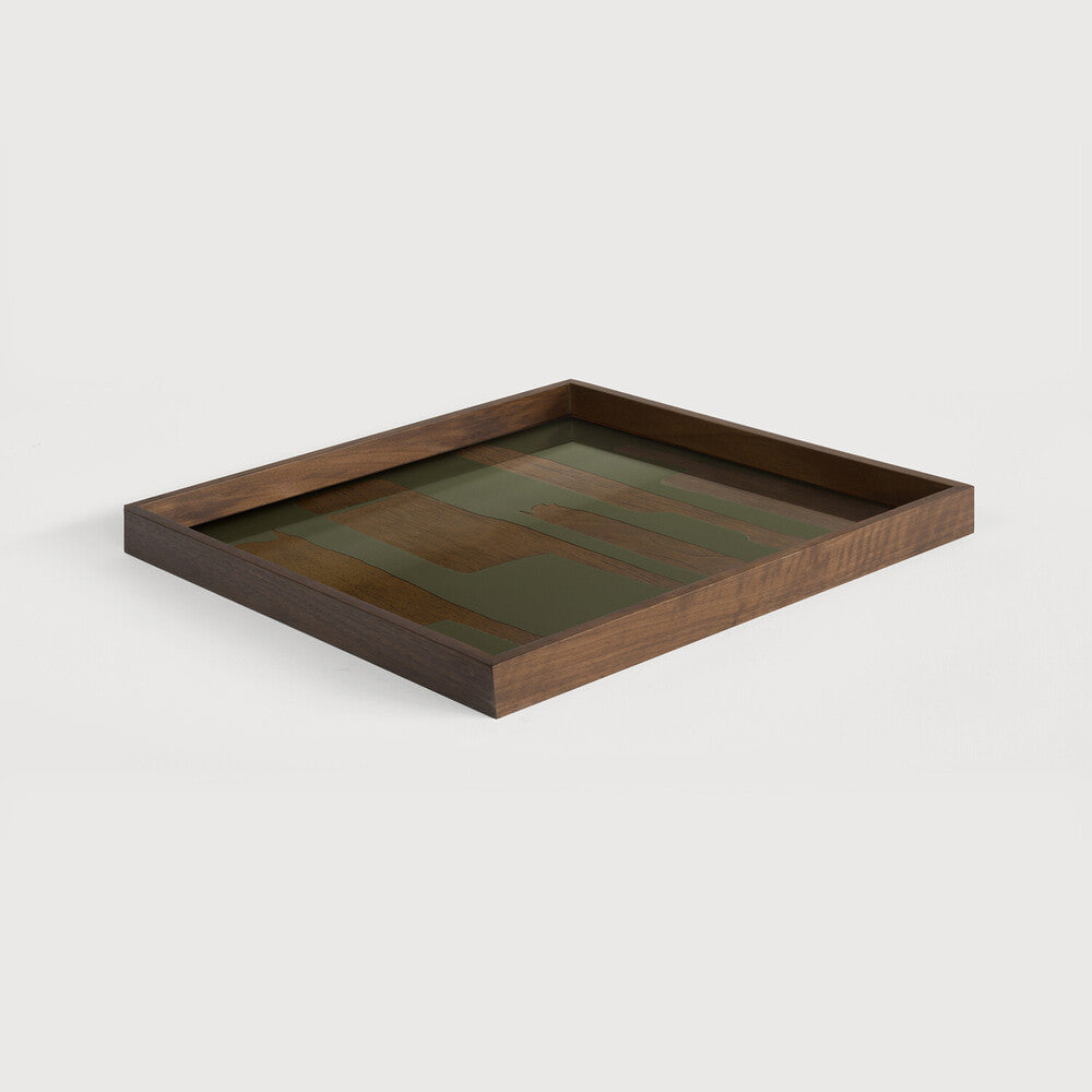 Second Nature Tray | Moss | Glass | Square | L