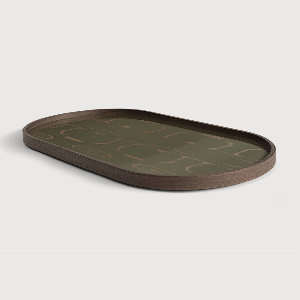 Second Nature Tray | Moss | Glass | Oblong | M
