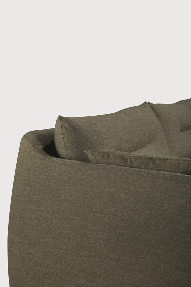 Weave Sofa | Green Fabric | 3 Seater | Removable Cover