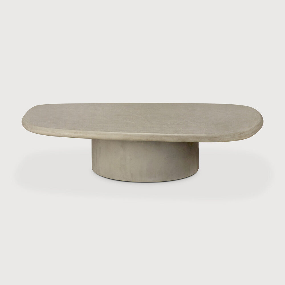 Elements Outdoor Coffee Table | Varnished Concrete | Light Grey | Pebble Shape