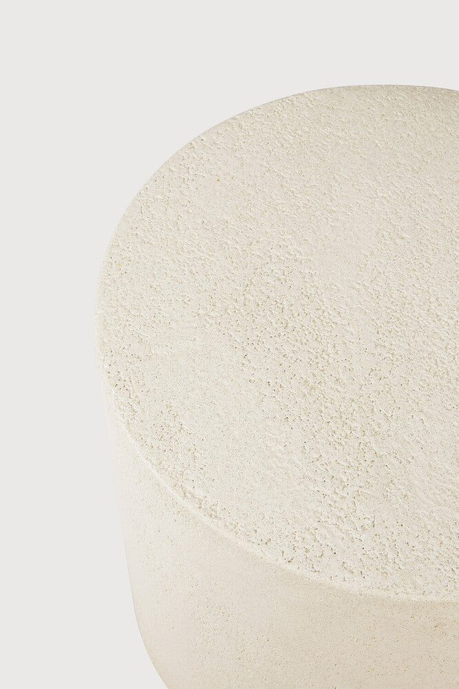 Elements Side Table | Varnished Microcement | Off White | Round
