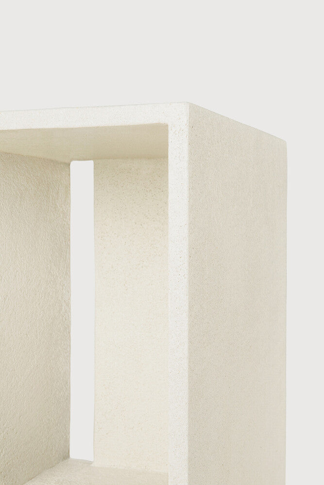 Elements Bedside Table | Varnished Microcement | Off White