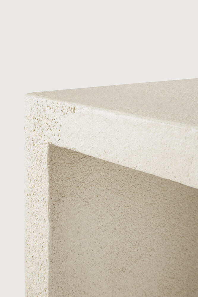Elements Console | Varnished Microcement | Off White