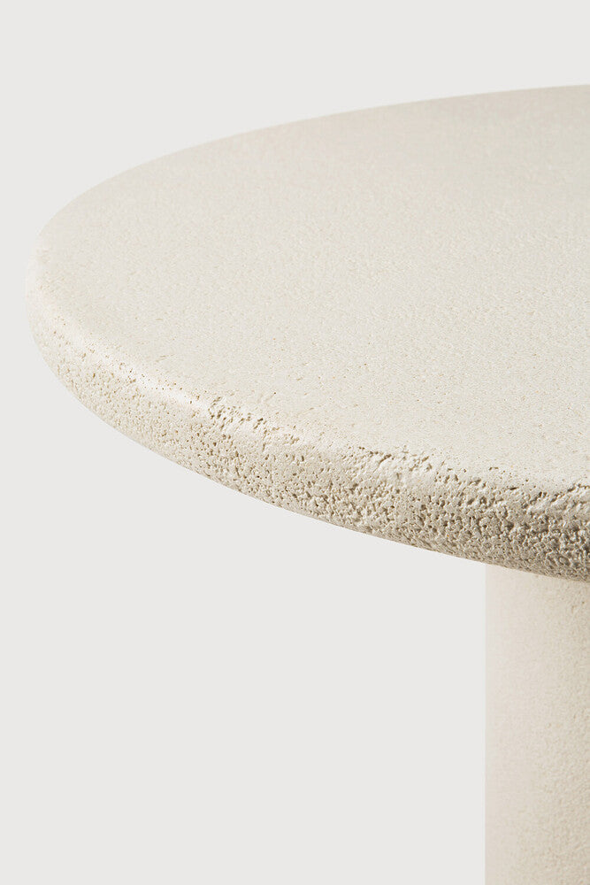 Elements Dining Table | Varnished Microcement | Off White | Round | 35" X 35"