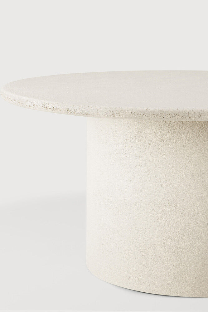 Elements Dining Table | Varnished Microcement | Off White | Round | 59" X 59"